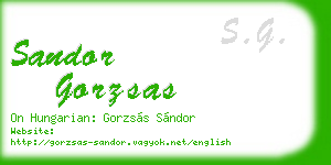 sandor gorzsas business card